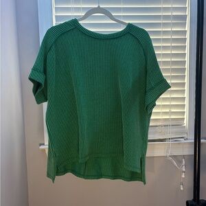 Zenana Outfitters Vibrant Green Short Sleeve Top